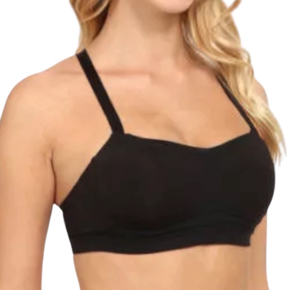 Athleta Moving Comfort FINEFORM Sports Bra, Black/ PowerPink Small Activewear